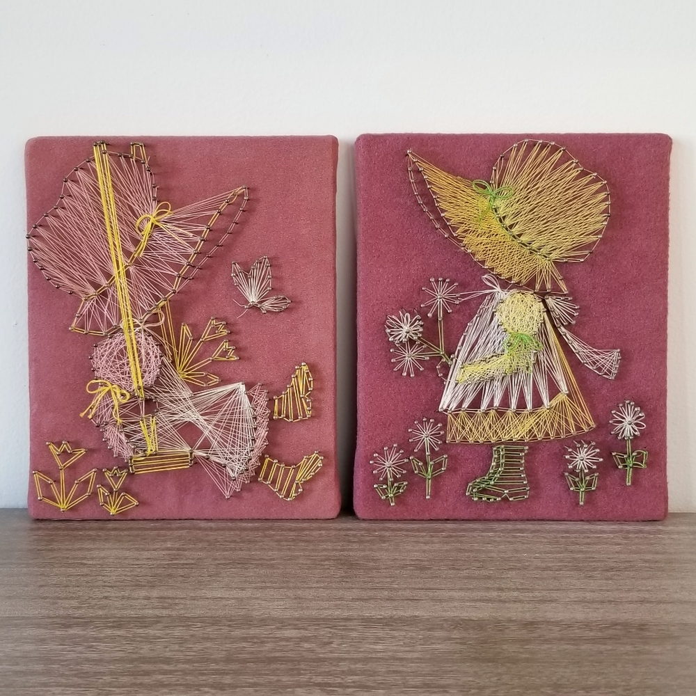 VTG 70s Holly Hobbie 3D String Art (set)